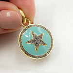 Load image into Gallery viewer, DP456A. Diamond Sterling Silver Round Enamel Pendant
