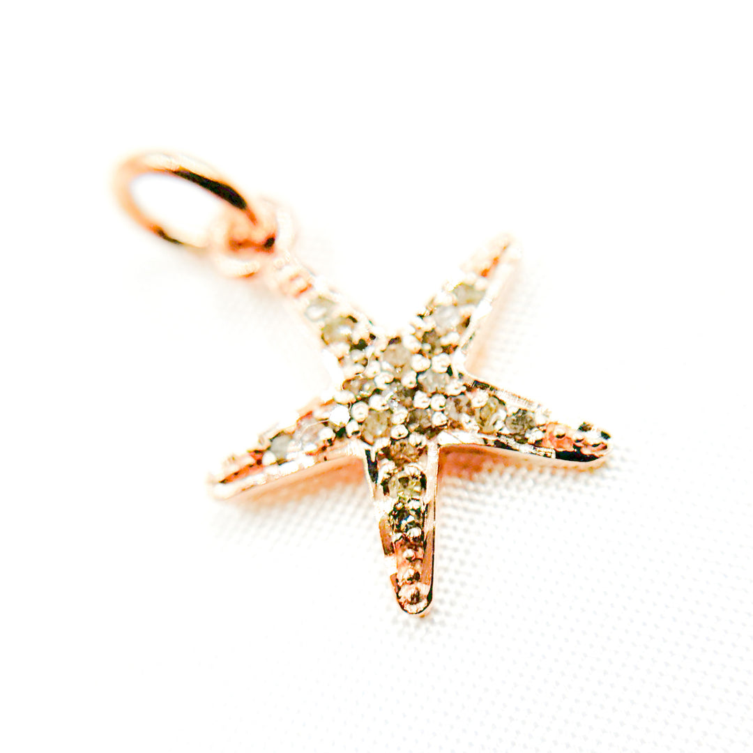 DC428. Diamond Sterling Silver Starfish Charm