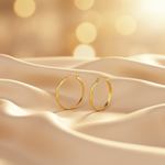 Load image into Gallery viewer, GER76. 14K Gold Diamond Cut Hollow Hoop Earrings
