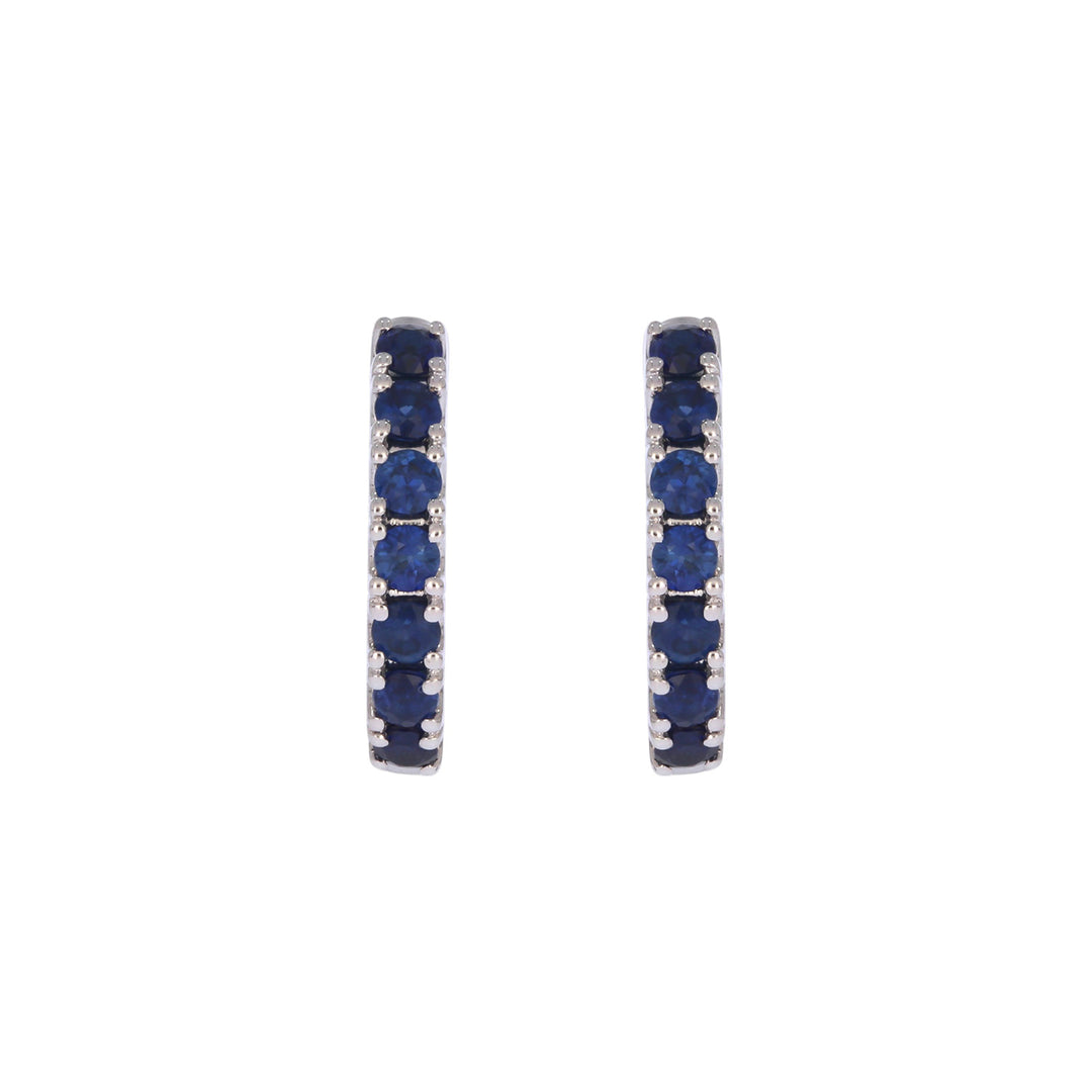 EHZ57608. 14K Solid Gold Gemstone Huggies