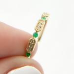 Load image into Gallery viewer, 14K Solid Gold Diamond &amp; Emerald Ring. RAD00539EM
