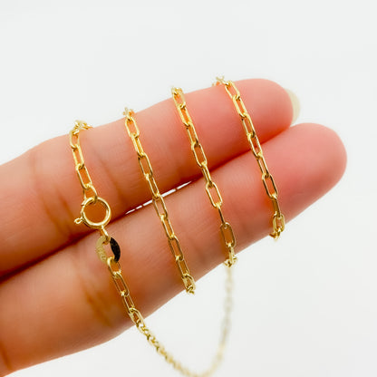 058FLCL218K. 18K Solid Yellow Gold Paperclip Link Chain