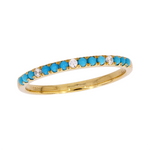 Load image into Gallery viewer, RAA02194TQ. 14K Solid Gold Diamond and Turquoise Band Ring