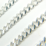 Z80SS. 925 Sterling Silver Flat Curb Chain