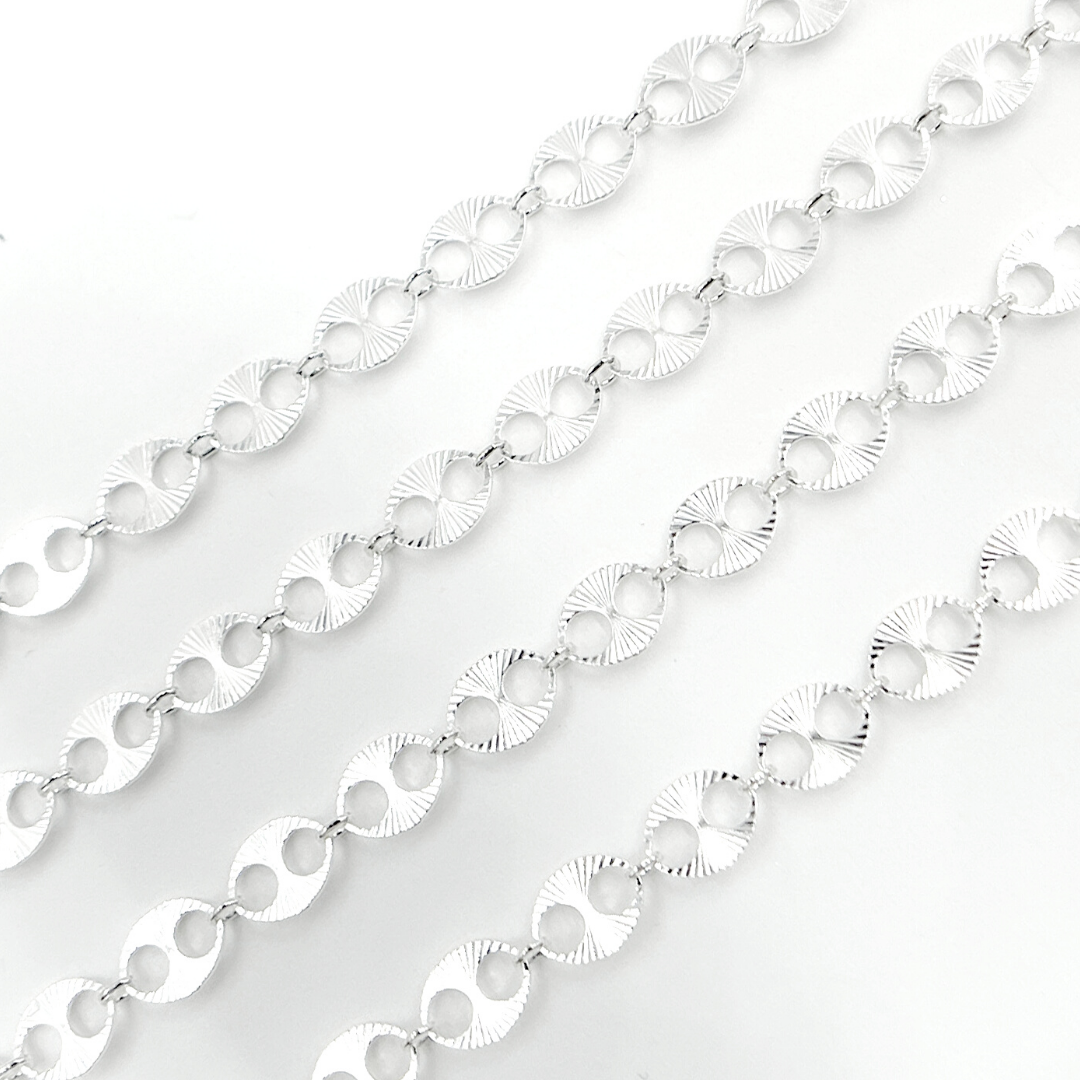 925 Sterling Silver Flat Textured Marina Chain. V163SS