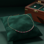 Load image into Gallery viewer, CN97254RU5X3. 14K Solid Gold Diamond &amp; Ruby Necklace