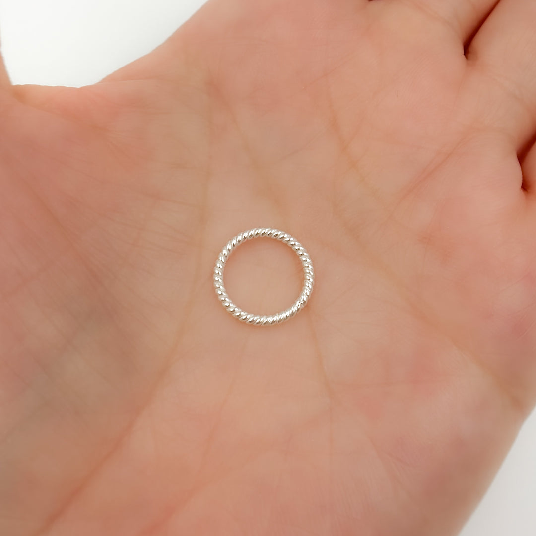 5004491CT. 12MM 20.5 Gauge White Twisted Close Jump Ring