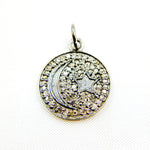 Load image into Gallery viewer, DC425. Diamond Sterling Silver Round Moon and Star Charm
