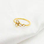 Load image into Gallery viewer, DR036. Diamond Sterling Silver Gold Plated Flower Ring
