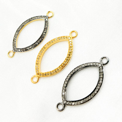 Diamond Sterling Silver Marquise Shape Connector