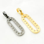 Load image into Gallery viewer, DP317. Diamond Sterling Silver Oval Pendant
