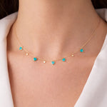 Load image into Gallery viewer, CN96312TQ5.14K Solid Gold Diamond and Gemstone Hearts Necklace