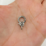 Load image into Gallery viewer, DC608. Diamond &amp; Sterling Silver Black Rhodium Round Trigger Clasp
