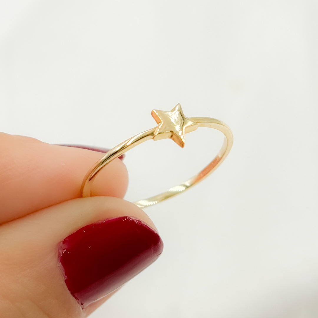 14K Solid Gold Star Ring. RFZ17548