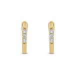 Load image into Gallery viewer, EHA56862. 14k Solid Yellow Gold Diamond Huggie Hoop Earrings