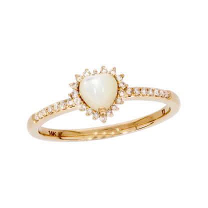 14K Solid Gold Diamond and Gemstone Ring