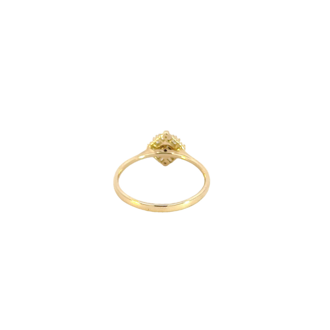14k Solid Gold Square Diamond Ring. RN405366