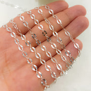 Sterling Silver Curb and Diamond Cut Marina Link Chain