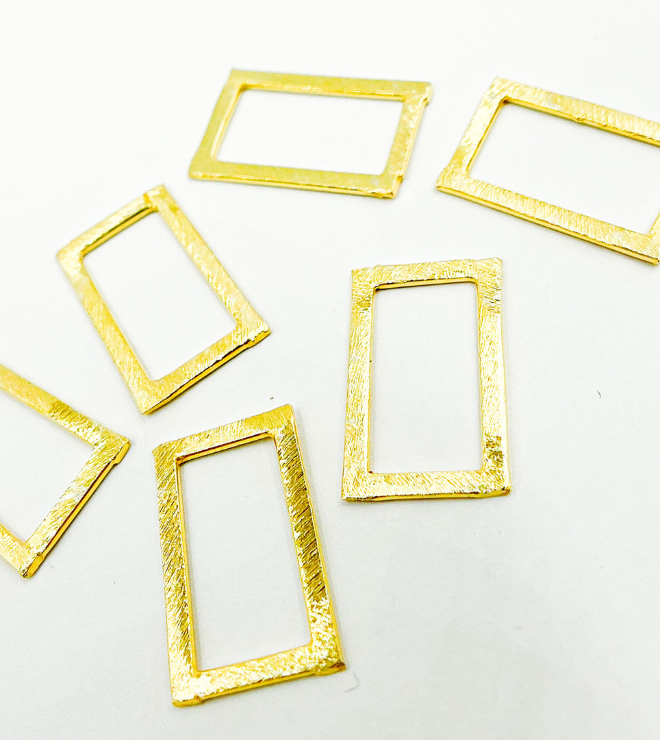 Gold Plated 925 Sterling Silver Rectangular Shape. RS3