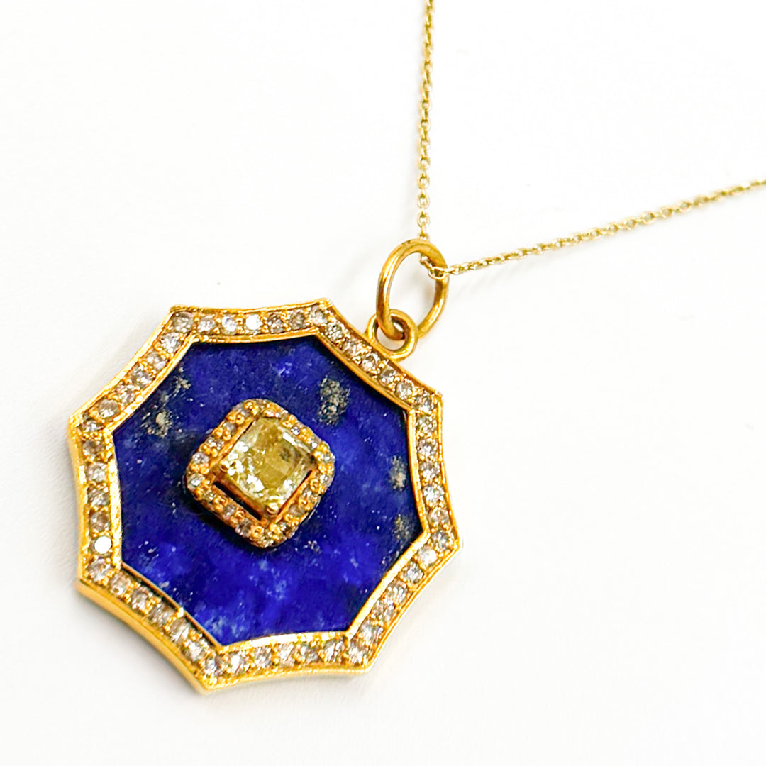 14K Gold Octagon Pendants