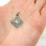 Load image into Gallery viewer, DC935. Diamond Sterling Silver Square Charm with Gemstone
