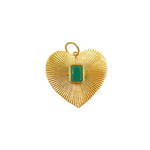 Load image into Gallery viewer, 14K Solid Gold Heart Charm with Stone in the Center. CGDP51
