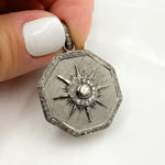 Load image into Gallery viewer, DP748. Diamond Sterling Silver Octagon Sun Pendant
