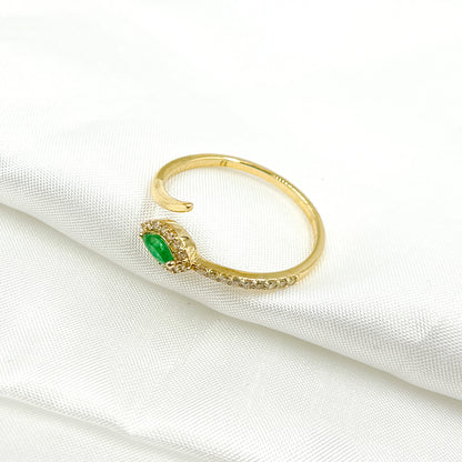 CR96479EM5X2.5. 14K Solid Yellow Gold Diamond and Emerald  Ring