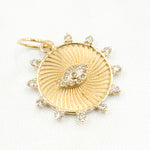 Load image into Gallery viewer, GDP365. 14K Solid Gold Diamond Round Eye Charm
