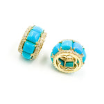Load image into Gallery viewer, CMG00241TQ. 14K Solid Gold Diamond and Turquoise Slider Charm