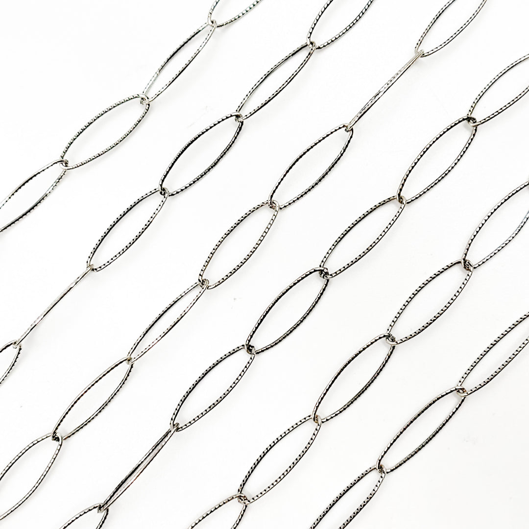 700TWOX. Oxidized Sterling Silver Twisted Oval Link Chain