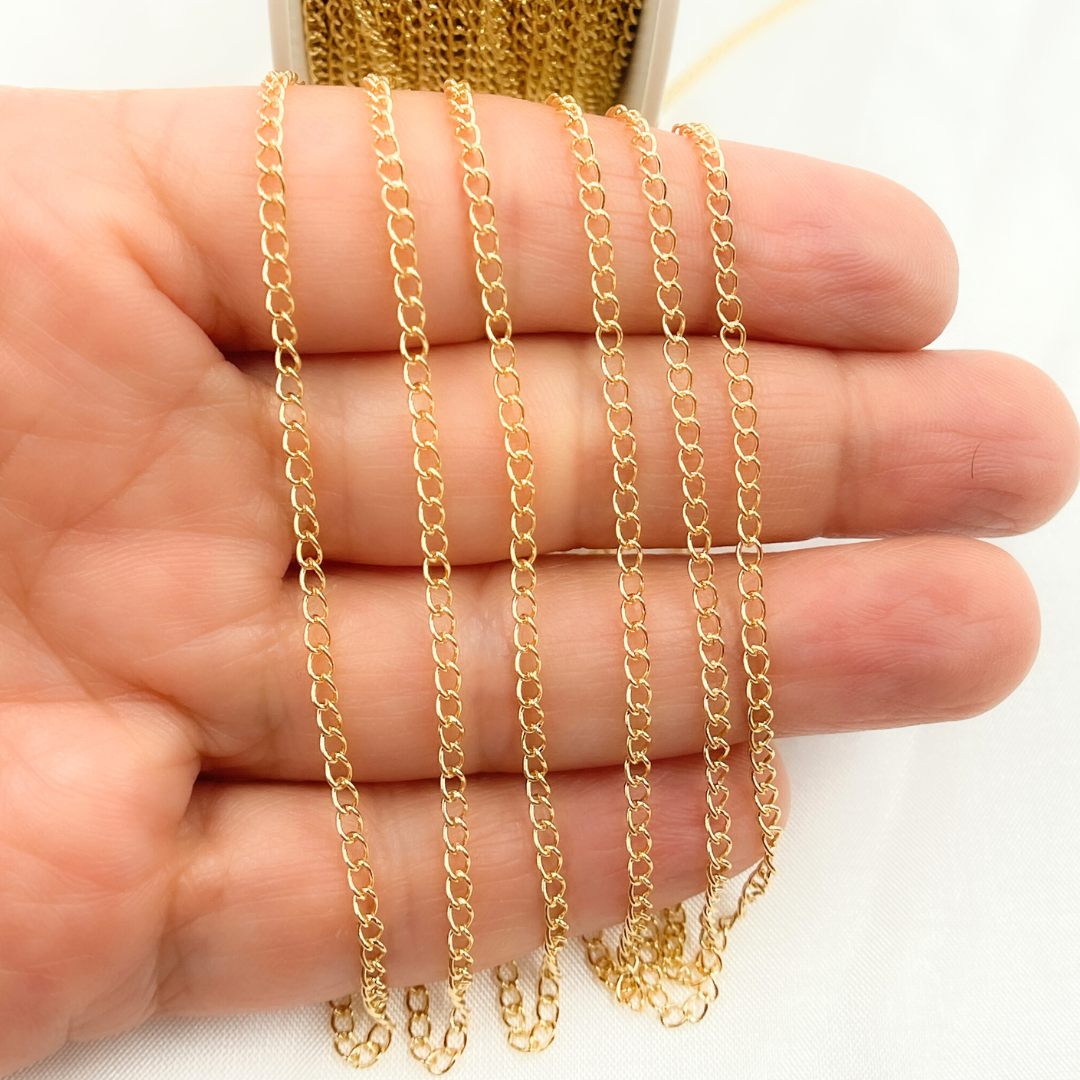 14k Yellow Gold Filled Cable Link Chain. V207GF