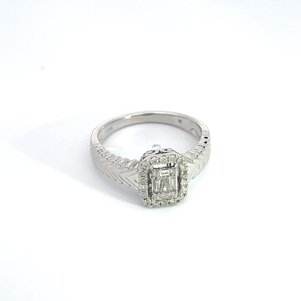 14k Solid Gold Diamond Statement Ring.