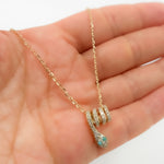 Load image into Gallery viewer, NFF72315. 14k Solid Gold Diamond and Gemstone Snake Necklace