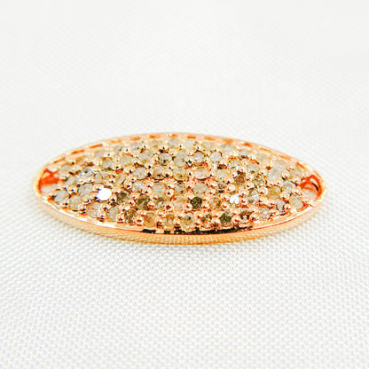 DC867. Diamond Sterling Silver Oval Connector