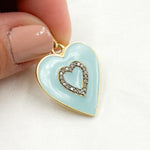 Load image into Gallery viewer, DP543A. Diamond Sterling Silver Heart Enamel Pendant
