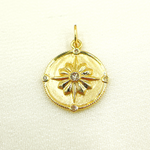 Load image into Gallery viewer, 14K Solid Gold Diamond Charm with Star. GDP286
