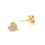Load image into Gallery viewer, 14K Gold and Diamonds Heart Earrings. GDT03
