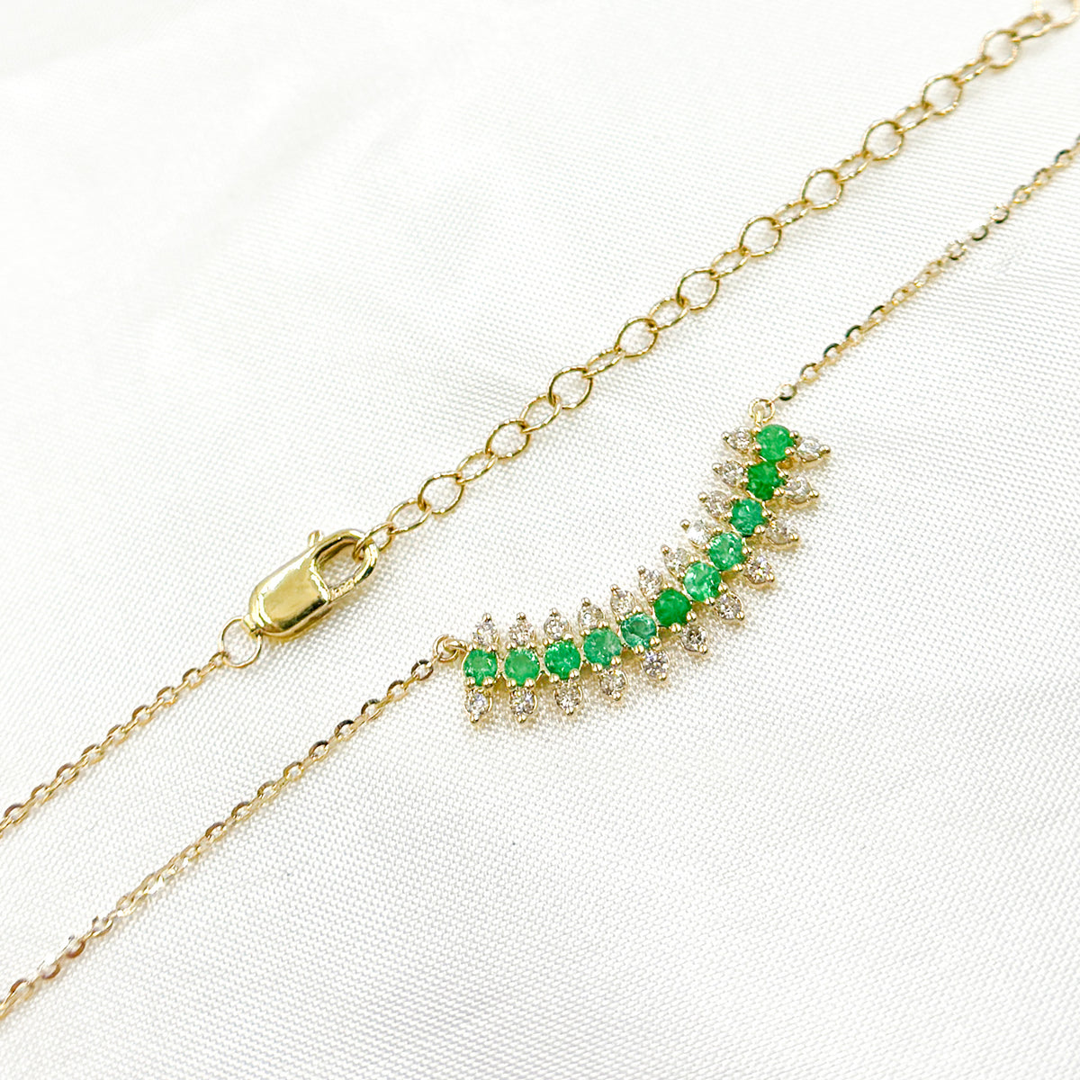 NFE71567EM. 14K Solid Gold Diamond and Gemstone Necklace