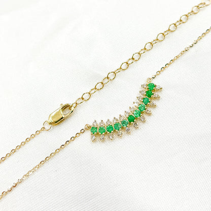 NFE71567EM. 14K Solid Gold Diamond and Gemstone Necklace