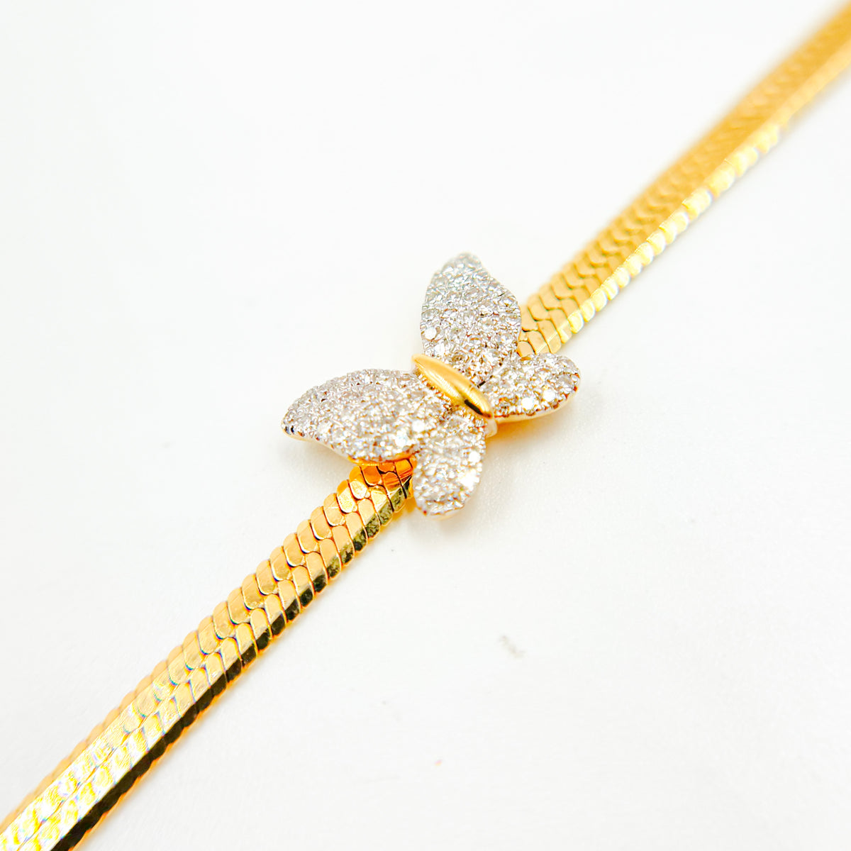 Gold Diamond Fancy Butterfly Bracelet