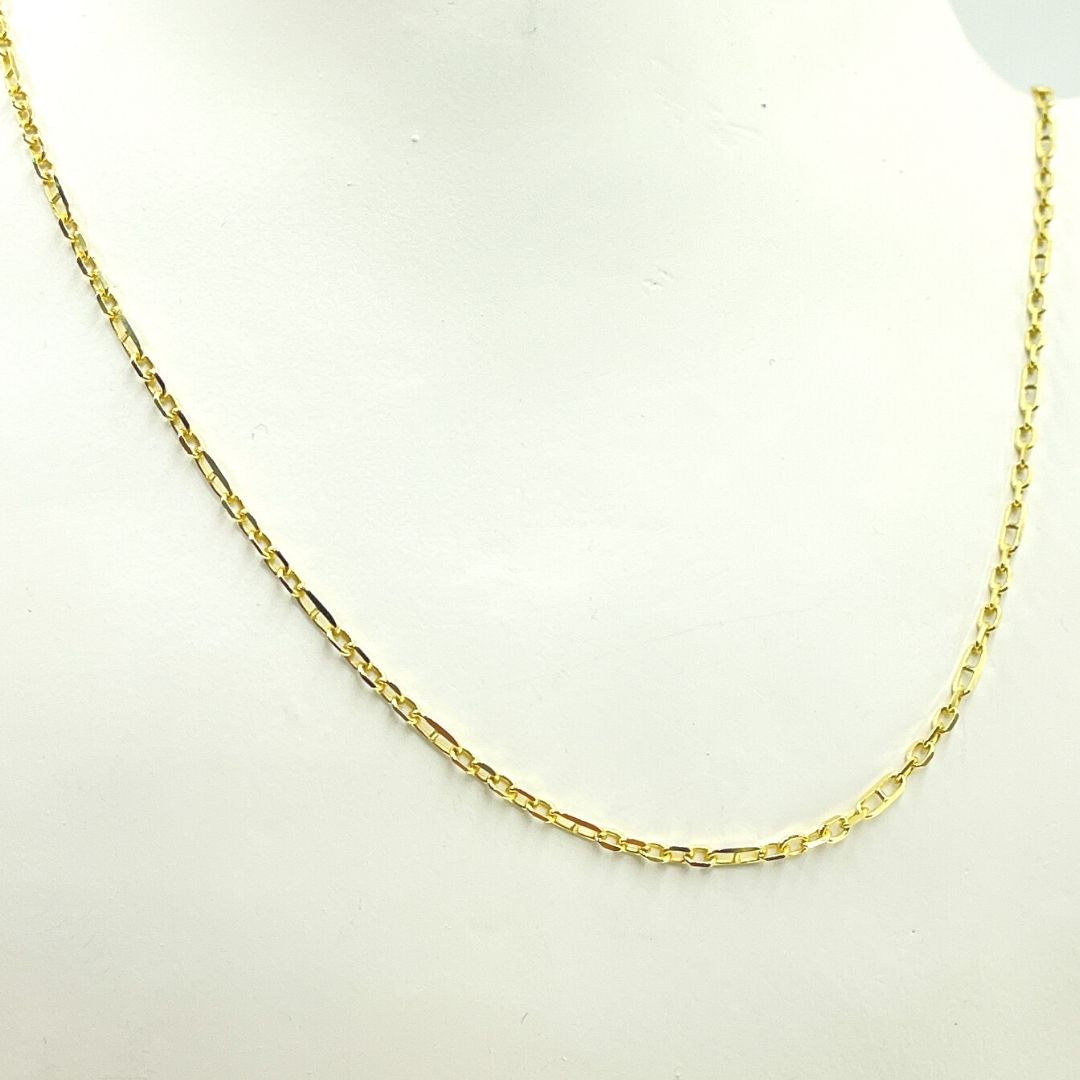 050FA5P1T5. 14K Solid Gold Paperclip Marina Link Chain