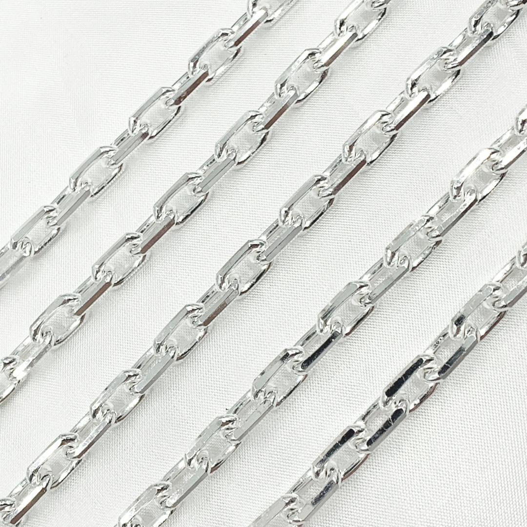 925 Sterling Silver Diamond Cut Oval Link Chain. Z102SS