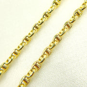 14K Solid Yellow Gold Diamond Cut Marina Style Link Chain