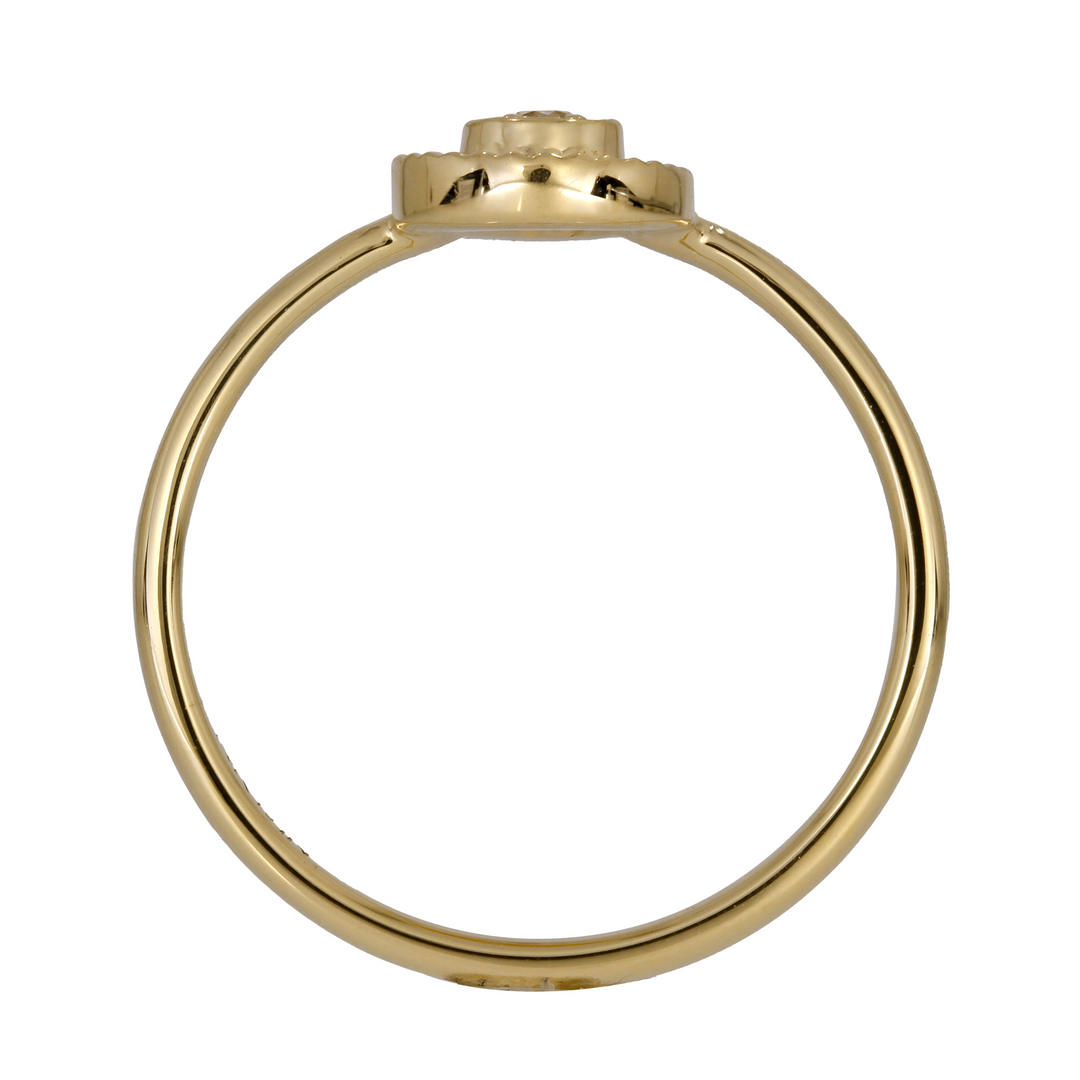 RFA18840. 14K Solid Yellow Gold Diamond Drop Ring