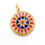 Load image into Gallery viewer, 14K Gold Star Round Pendant
