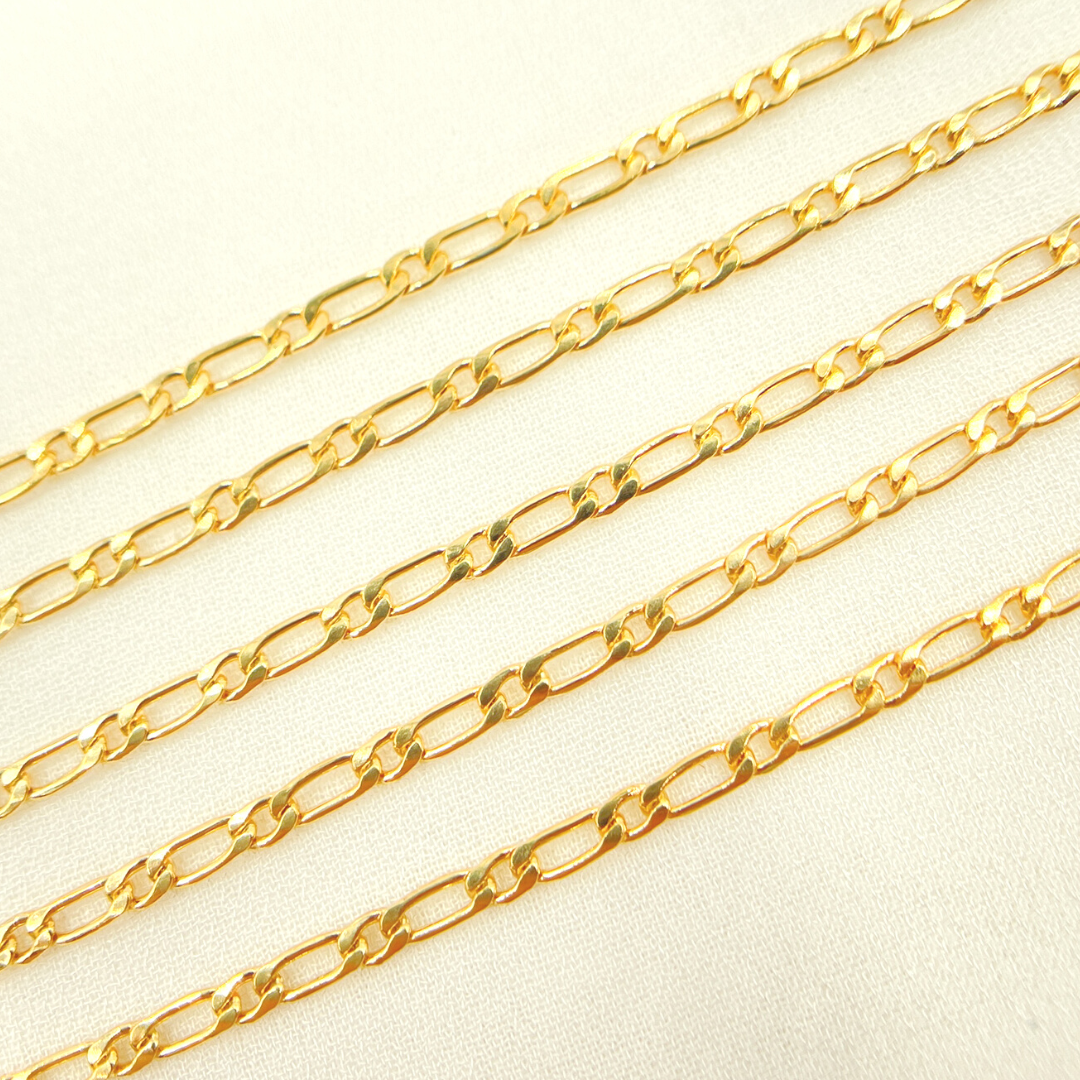 14K Yellow Gold Filled Figaro Style Chain. 2911CHRGF