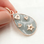 Load image into Gallery viewer, DP482A. Diamond Sterling Silver Drop Enamel Pendant
