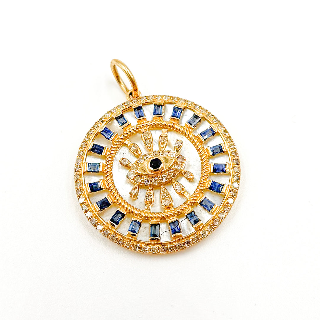 Buy Now Gold Round Evil Eye Pendant
