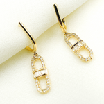 Load image into Gallery viewer, 14K Solid Gold and Diamonds Link Earrings. EFE52048
